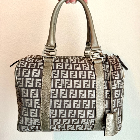 Fendi Handbags - VINTAGE🤎Fendi🤎Zucchino Canvas Small Forever Bauletto Boston Bag